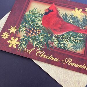 St Labre Indian School Northern Cardinals Pine Tree Holiday Greetings Card